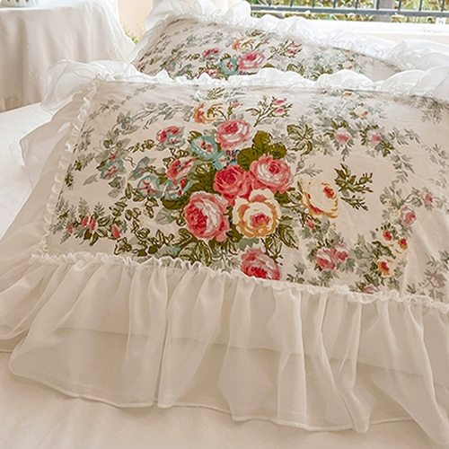 Enchanted Rose Garden Frill Bedding Set