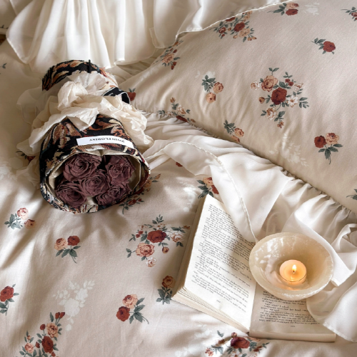 Cottagecore Vintage Rose Bedding Set