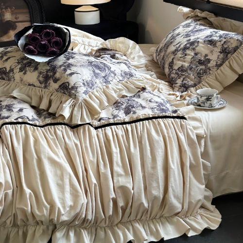 French Rose Garden Retro Bedding Set