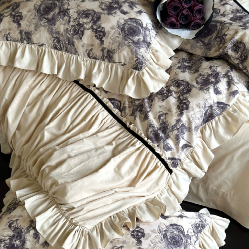 French Rose Garden Retro Bedding Set