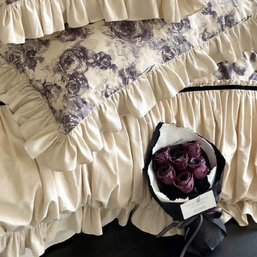 French Rose Garden Retro Bedding Set