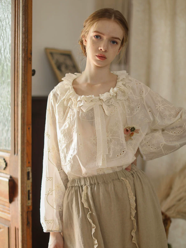 Vintage Blossom Lace Blouse