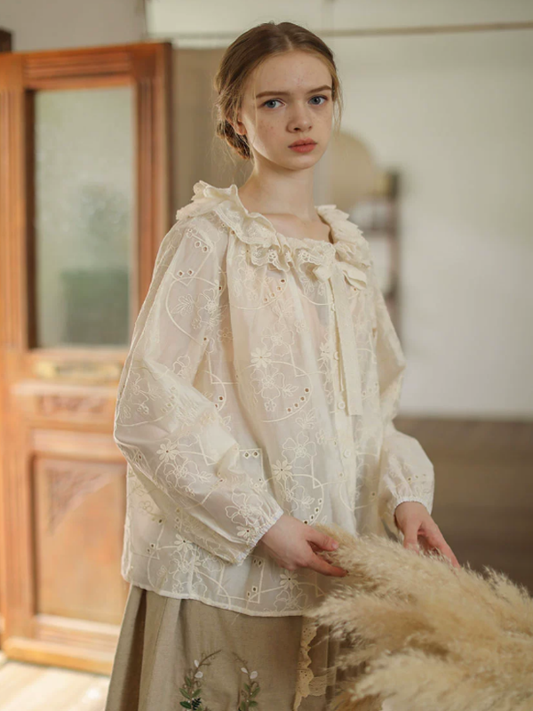 Vintage Blossom Lace Blouse