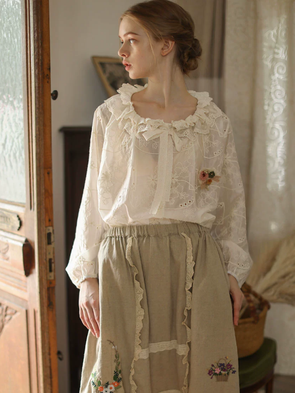 Vintage Blossom Lace Blouse