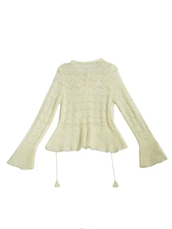 Ivory Blossom Ribbon Knit