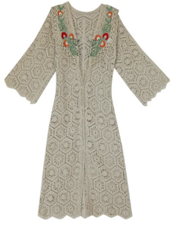 Forest Tale Antique Embroidered Collar Cardigan