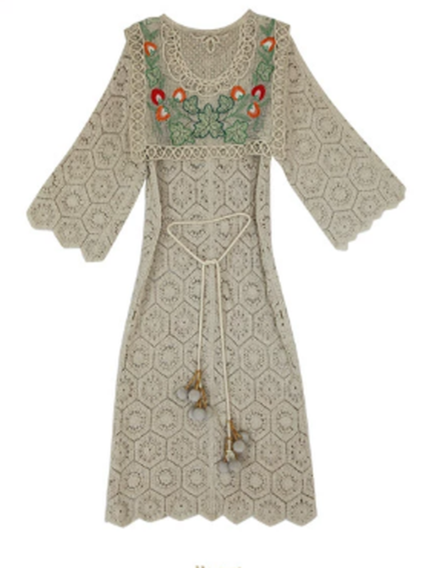 Forest Tale Antique Embroidered Collar Cardigan