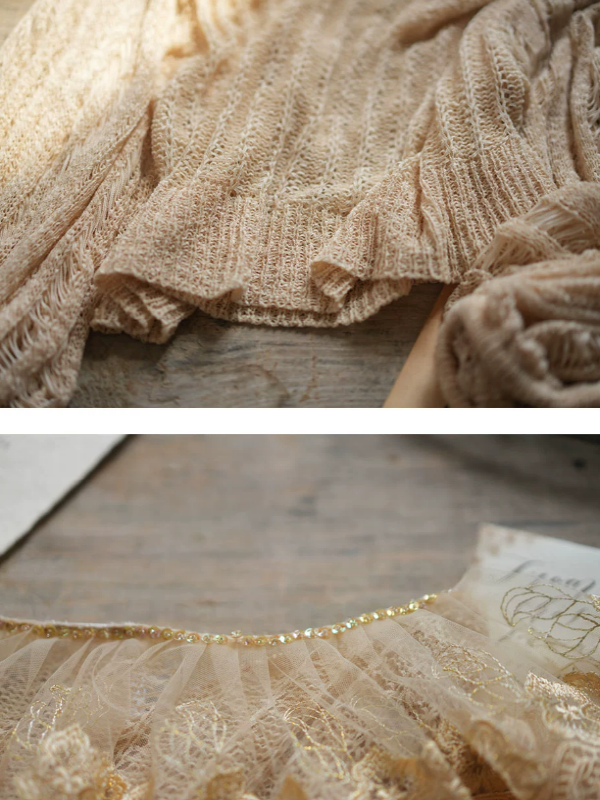 Elegant Forest Lace Frill Knit