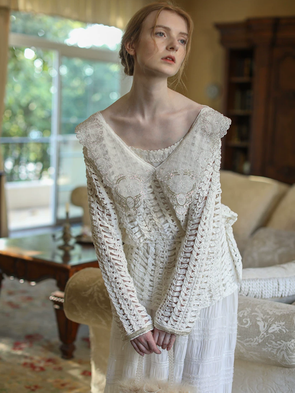 Sparkling Elegance French Knit Ensemble Dress