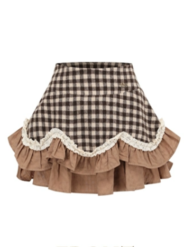 Chic Harmony Vintage Checkered Skirt