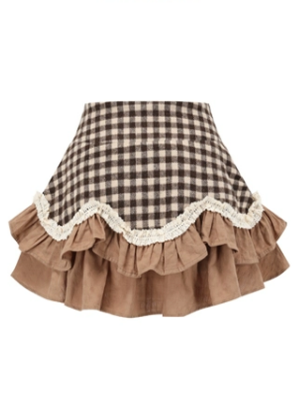 Chic Harmony Vintage Checkered Skirt