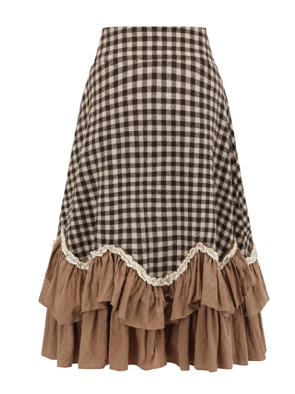 Chic Harmony Vintage Checkered Skirt