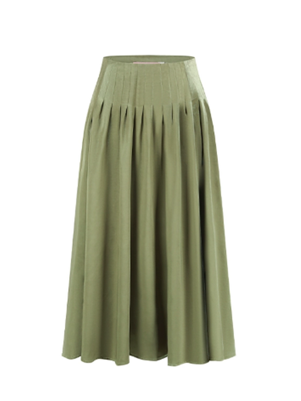 Vintage Elegance Satin Long Skirt