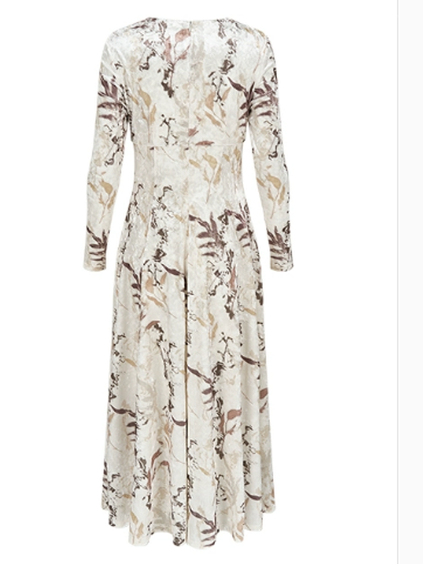 Ivory Velvet Winter Blossom Dress