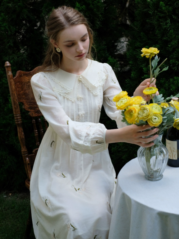 French Maiden Embroidered Dress