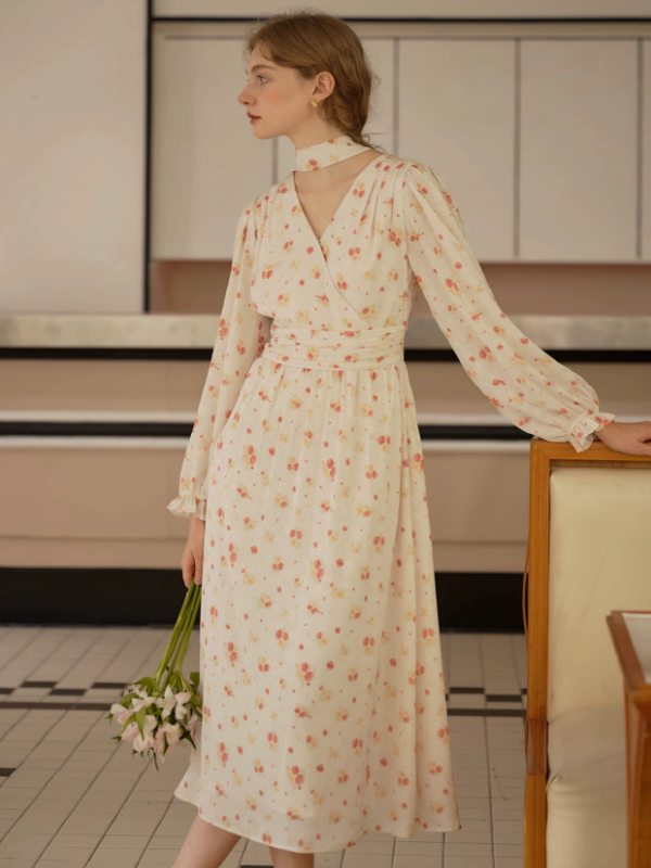 Monet's Garden Floral Elegance Dress