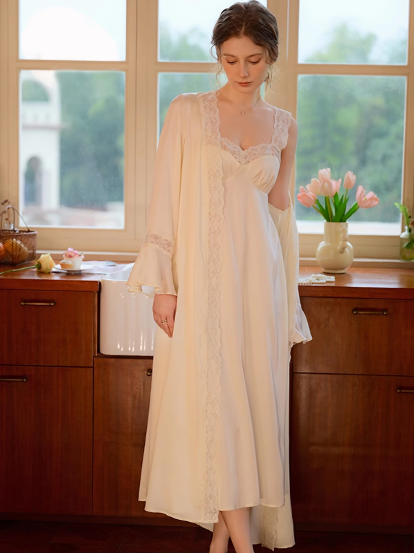 Elegant Whisper Sky Blue Nightgown