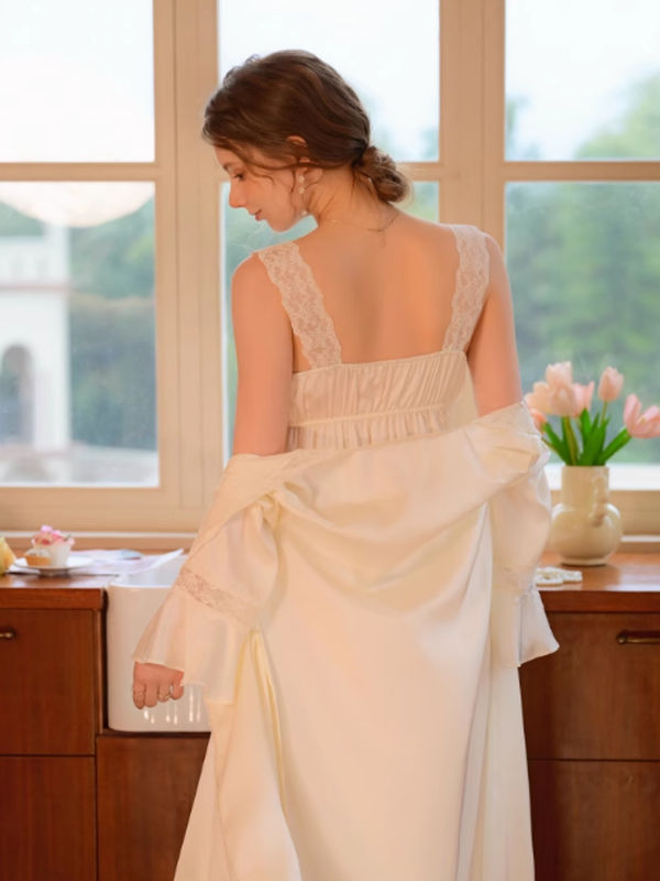 Elegant Whisper Sky Blue Nightgown