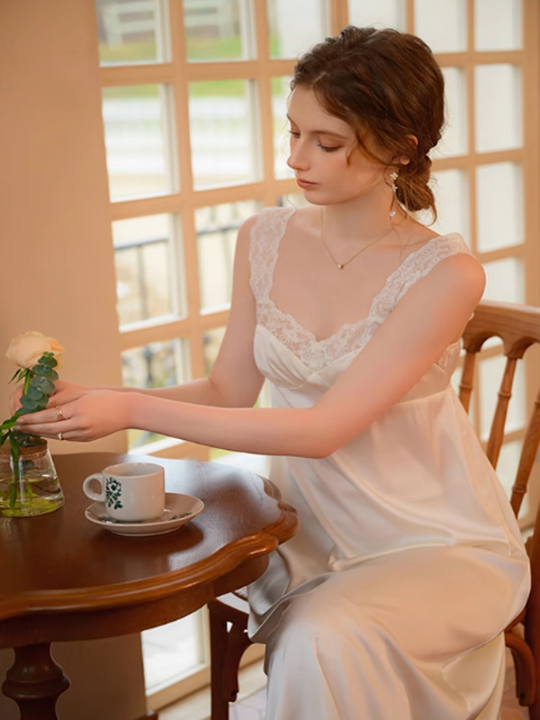 Elegant Whisper Sky Blue Nightgown