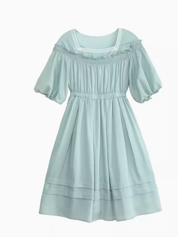 Enchanted Forest Mint Linen Dress