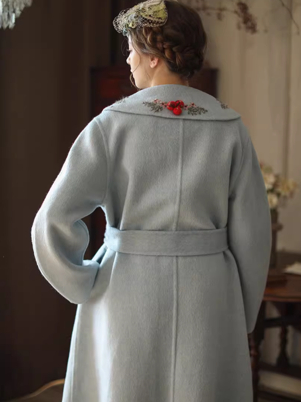 Embroidered Eden Woolen Coat