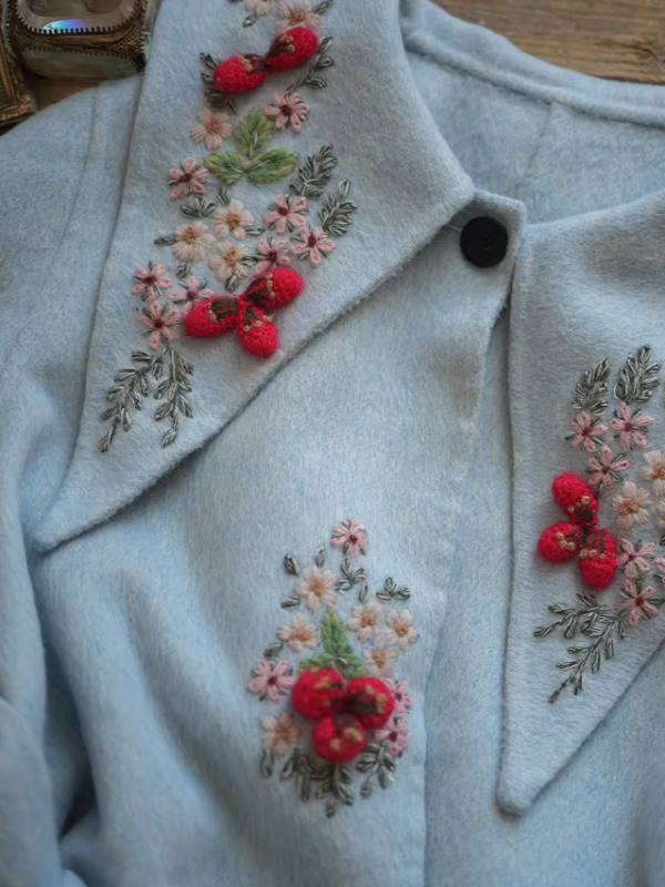 Embroidered Eden Woolen Coat