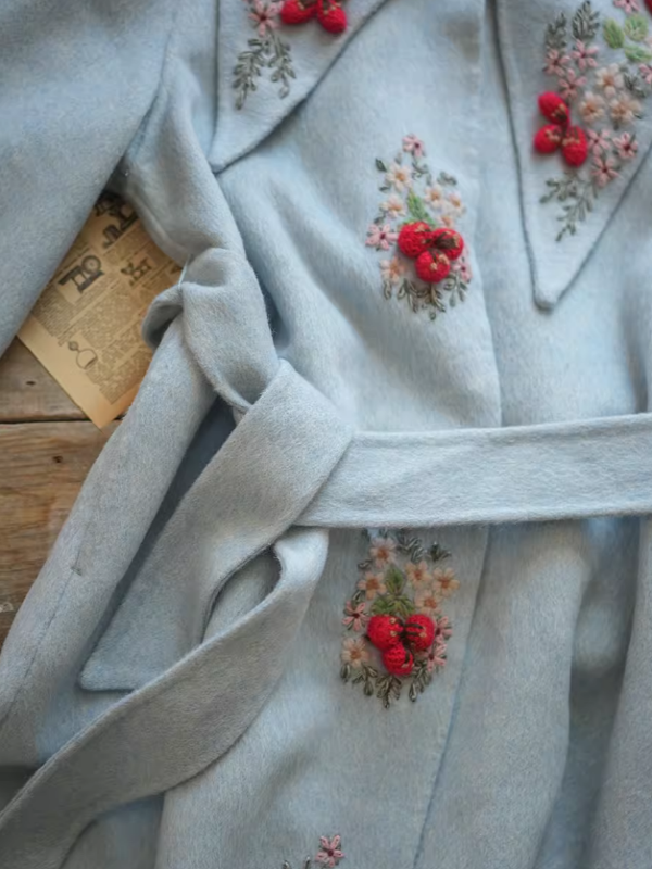 Embroidered Eden Woolen Coat