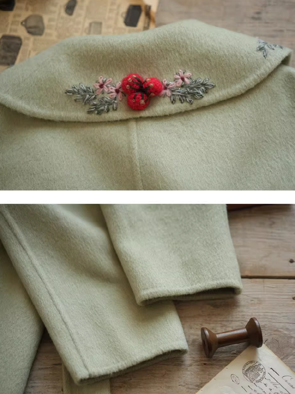 Embroidered Eden Woolen Coat