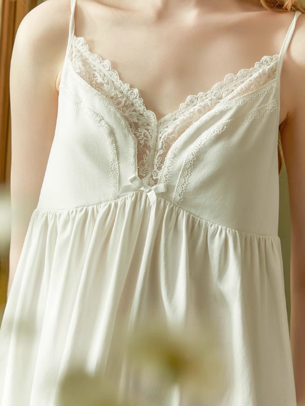 Serene Angel Lace-Adorned Nightdress