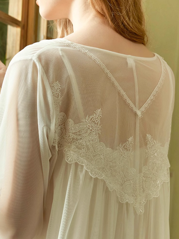 Serene Angel Lace-Adorned Nightdress