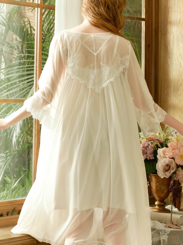 Serene Angel Lace-Adorned Nightdress