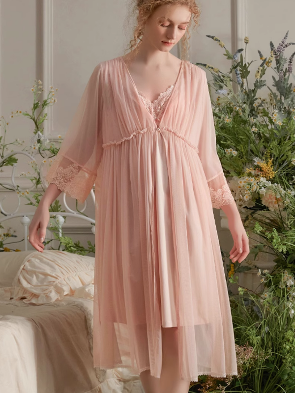 Serene Angel Lace-Adorned Nightdress