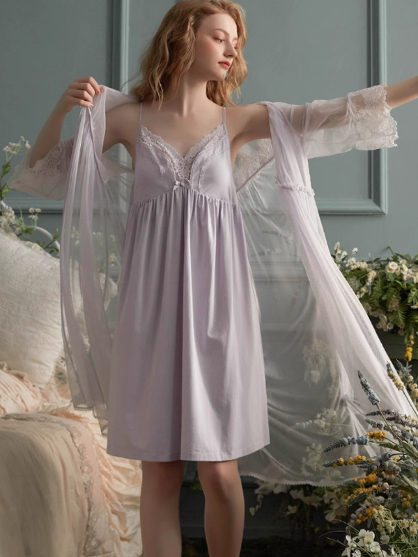 Serene Angel Lace-Adorned Nightdress