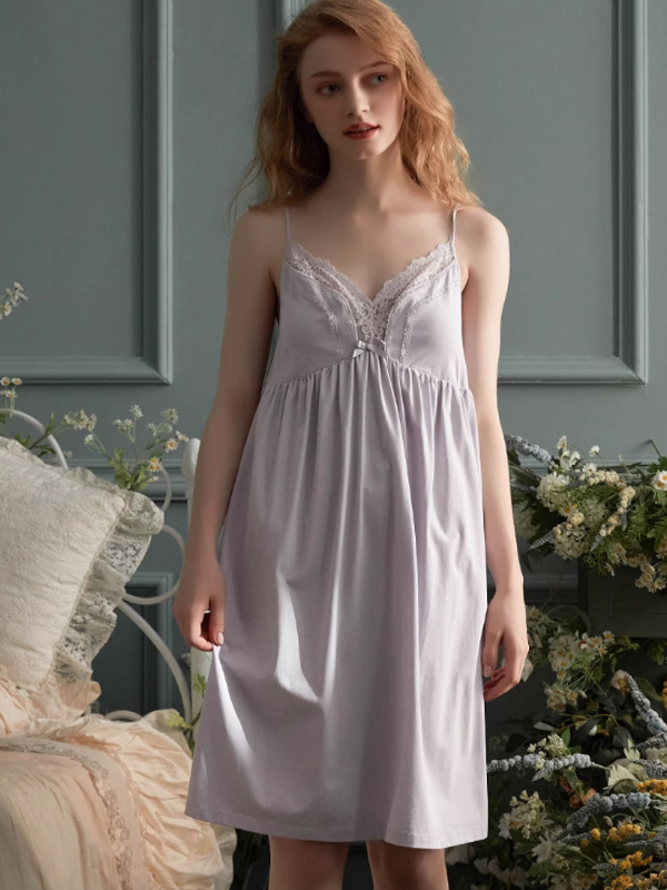 Serene Angel Lace-Adorned Nightdress