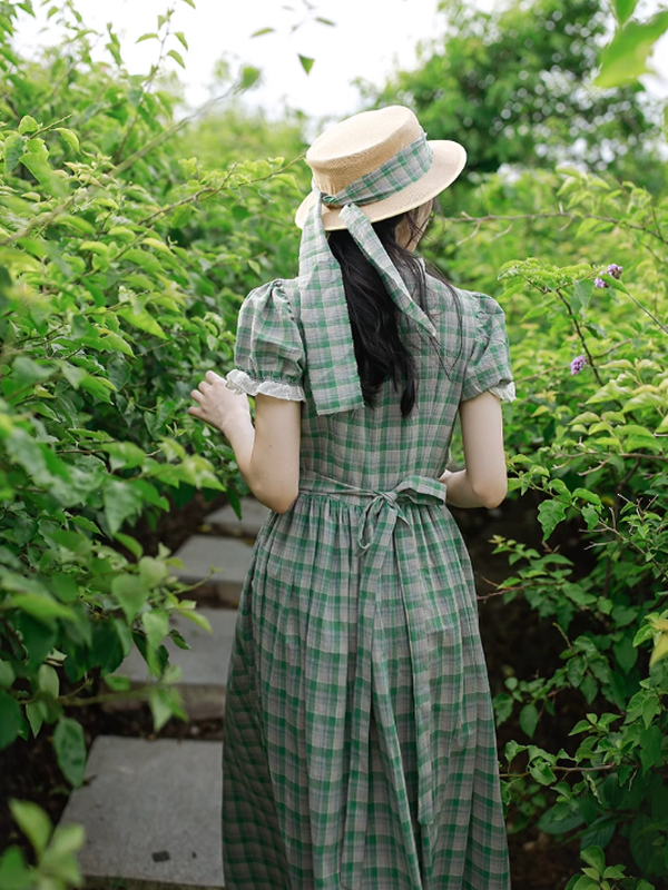 Enchanted Garden Check Dress with Frills