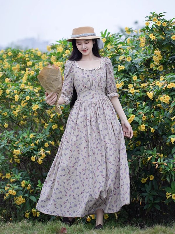 Spring Blossom Vintage Lace Dress