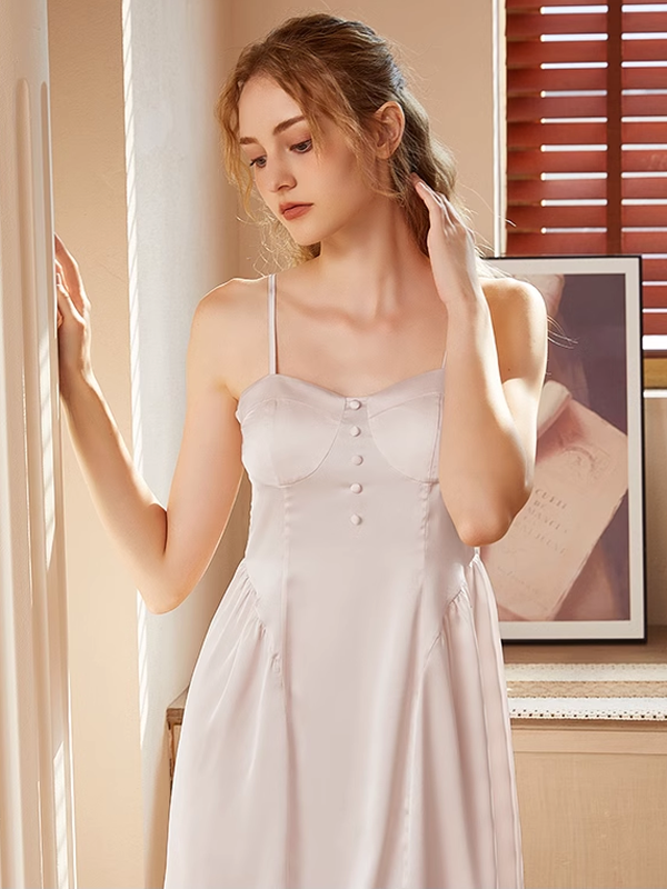 Pink Whisper Lace Nightgown