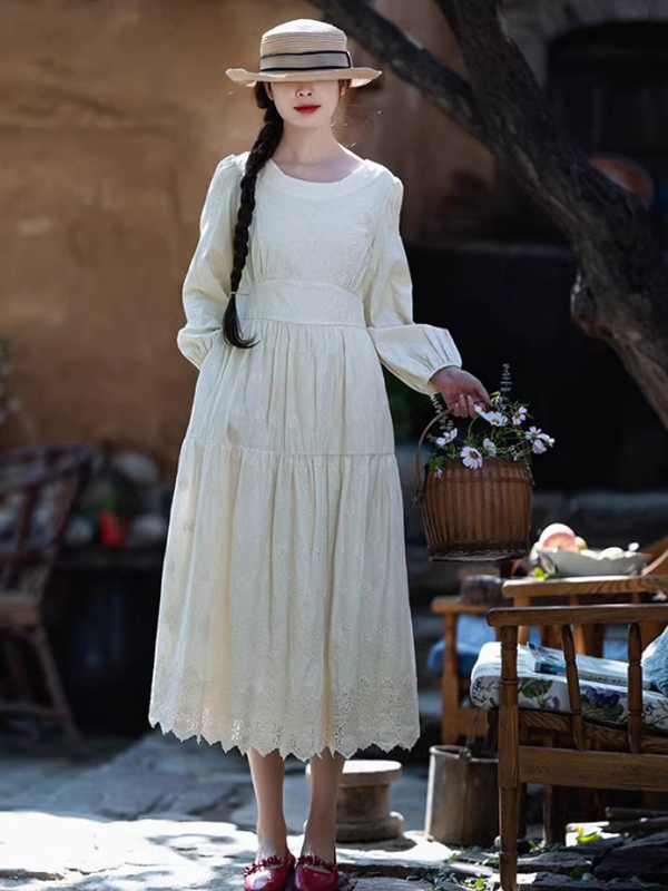 Cottage Embroidered Cotton Dress