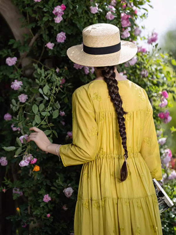 Secret Garden Yellow Floral Dress