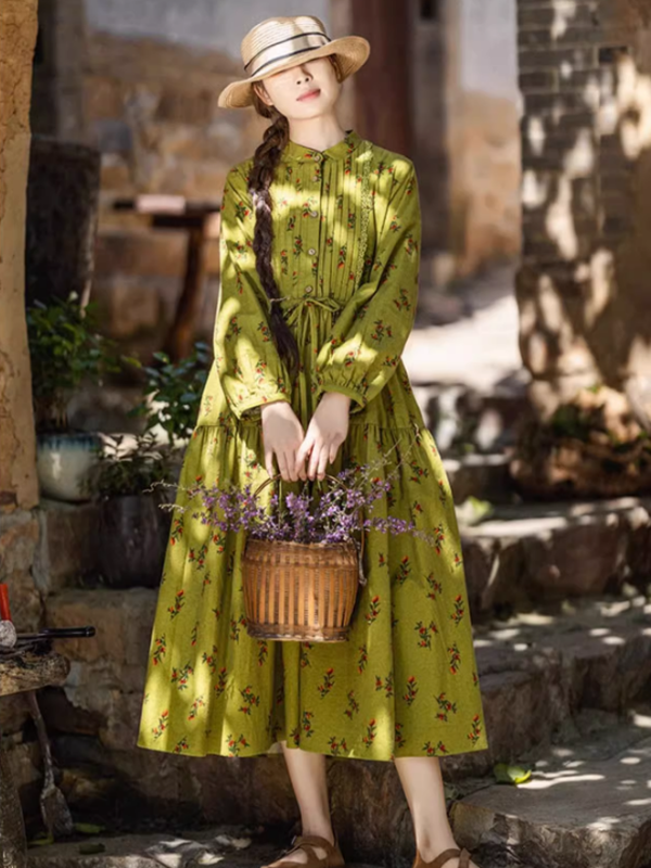 Green Harmony Floral Dress