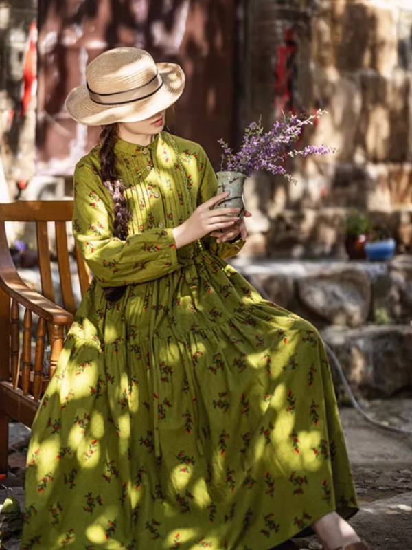 Green Harmony Floral Dress