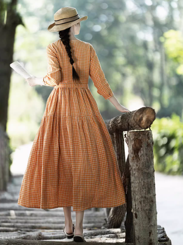 Sun-Kissed Spring Checkered Dress