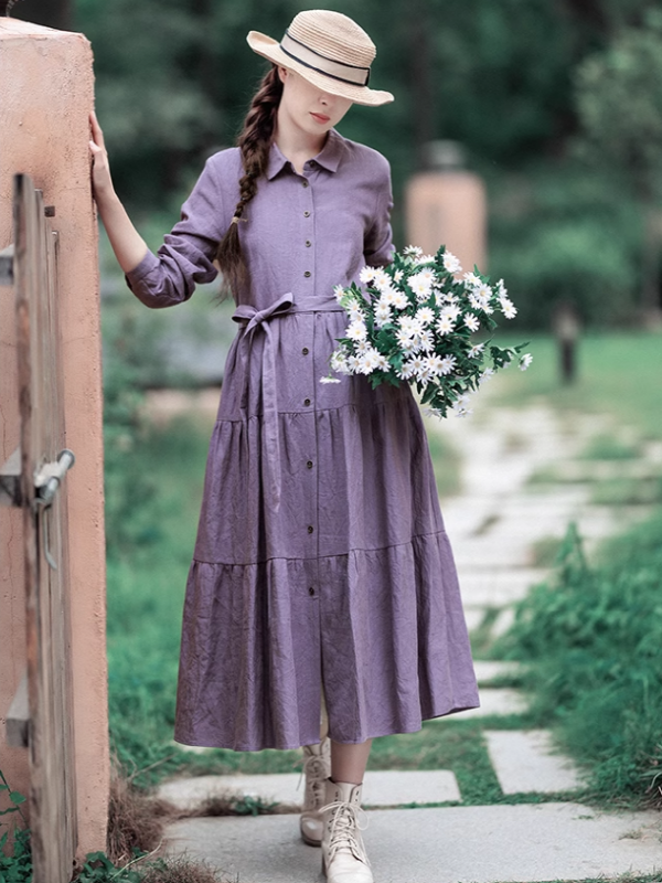 Purple Meadow Hemp Dress