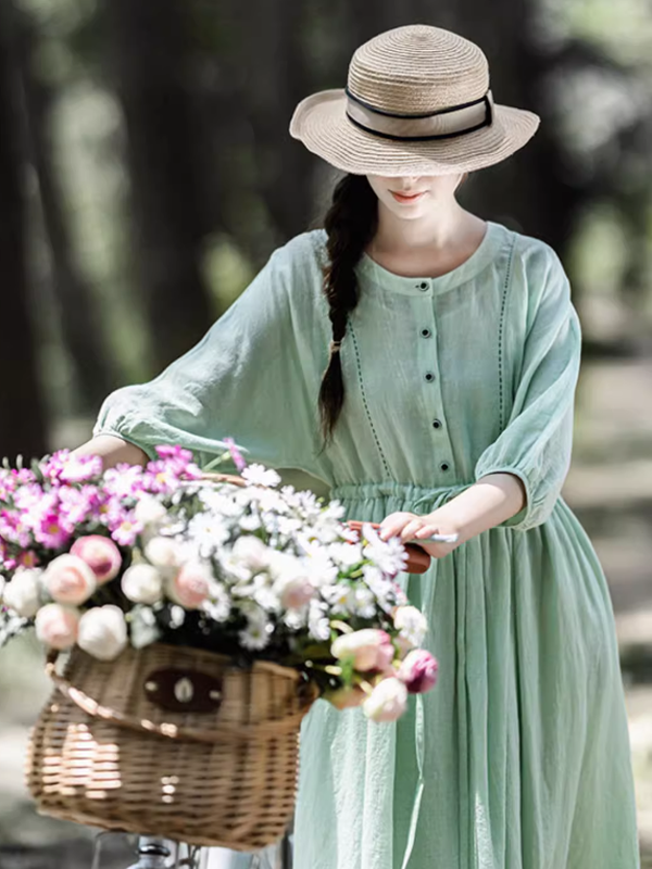 Blossoming Elegance Mint Green Dress