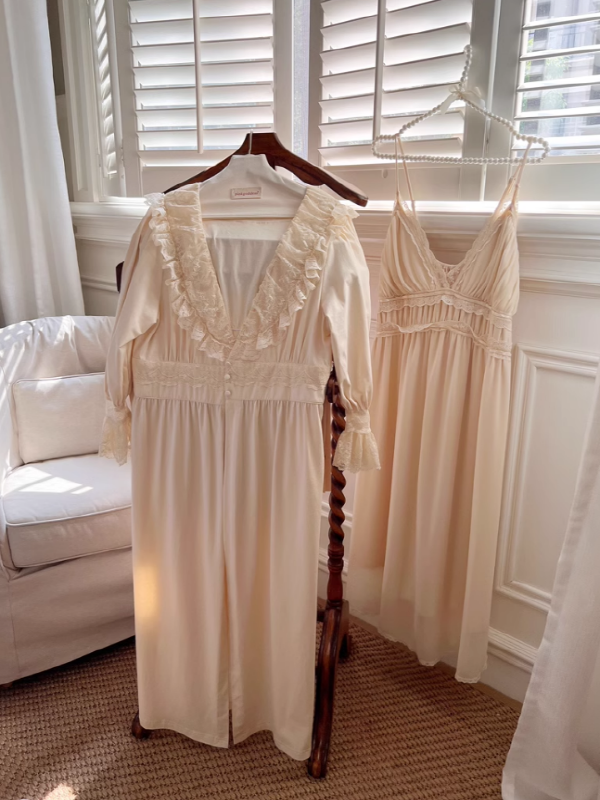 Vintage Dream Slip Dress and Gown Set