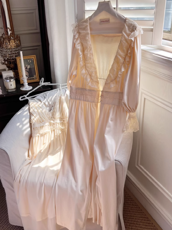 Vintage Dream Slip Dress and Gown Set