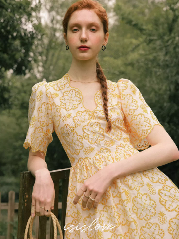 Sunlit Yellow Blossom Dress