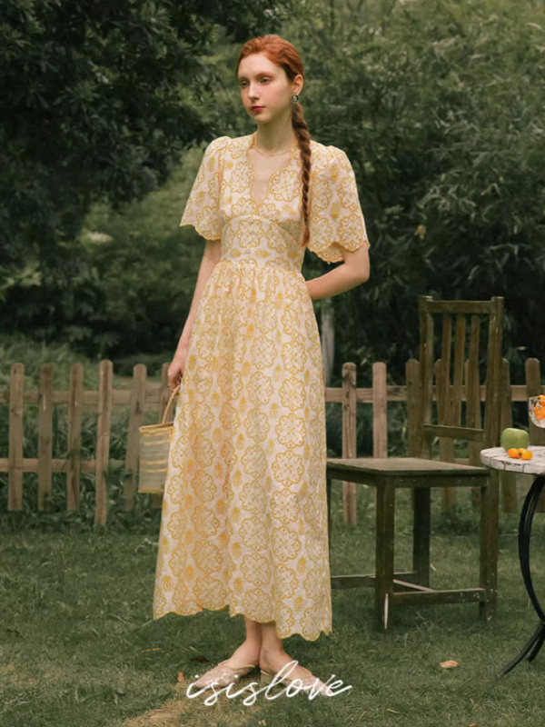 Sunlit Yellow Blossom Dress