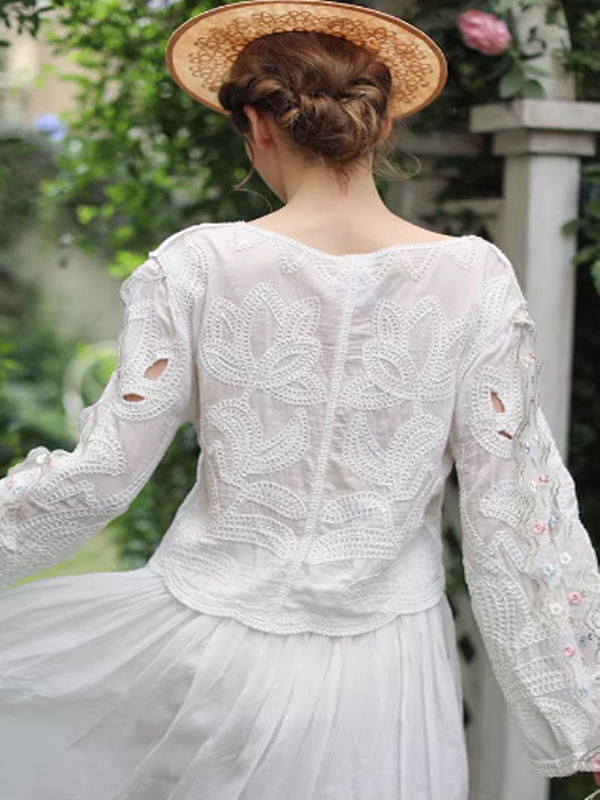 Whispering Bloom Embroidered Blouse