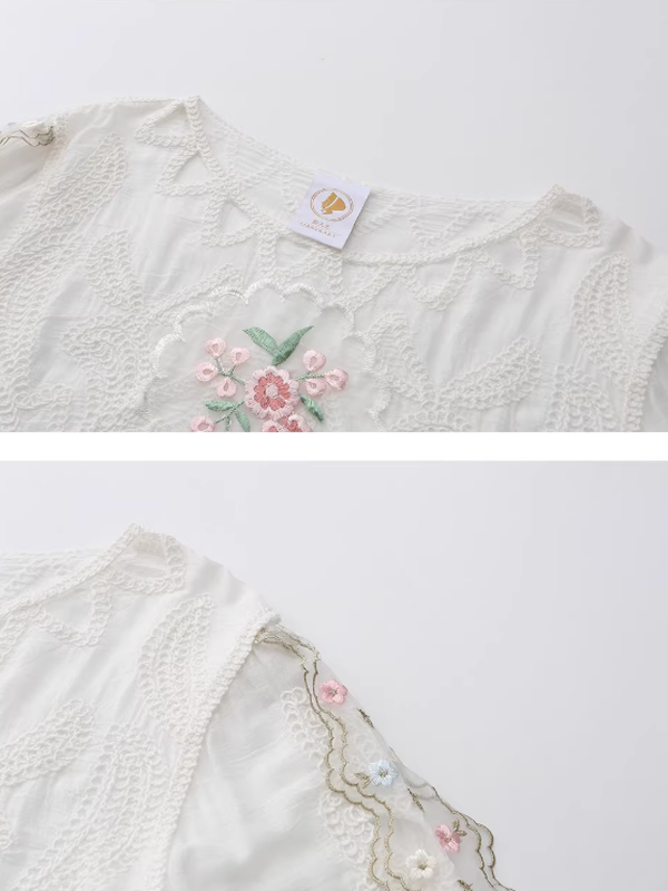 Whispering Bloom Embroidered Blouse